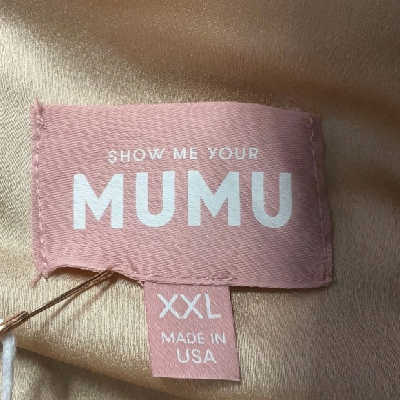 Show Me Your Mumu Weddings Rome Twist Gown Champagne Luxe Satin XXL NEW - Picture 7 of 9